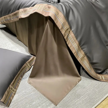 Luxury Dark Grey Brown Silky Soft Duvet Cover Set 600TC Egyptian Cotton Bedding Set